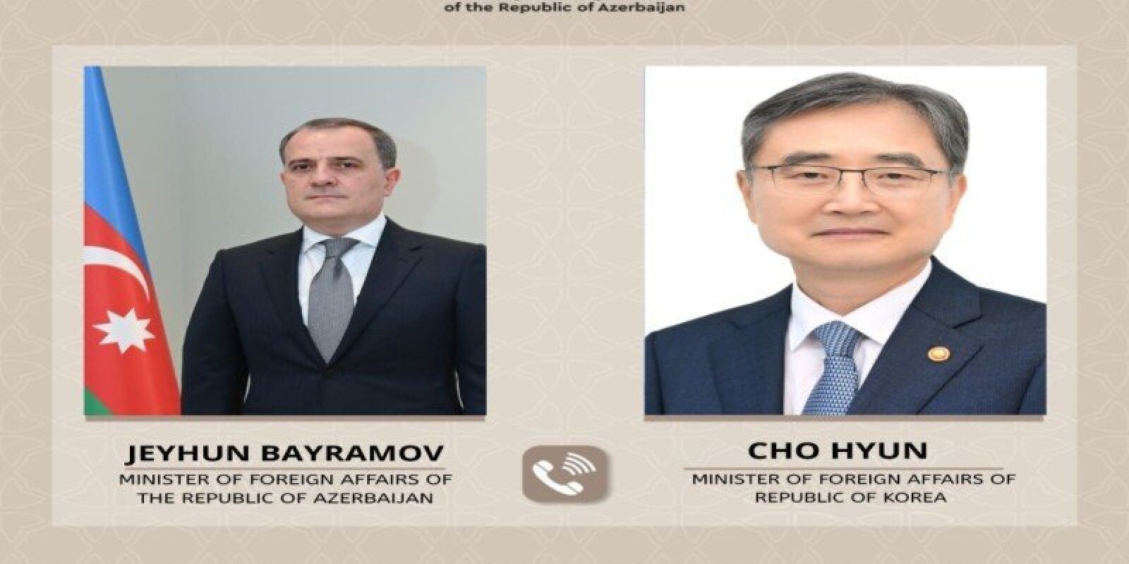 Ceyhun Bayramov koreyalı həmkarı ilə danışdı